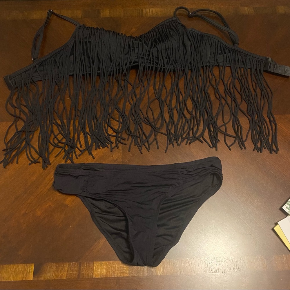 Coco Rave black fringe bikini set XS/S